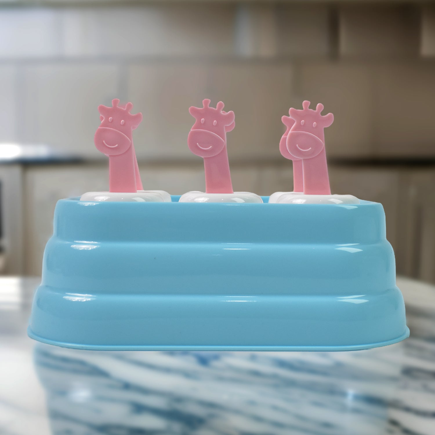 6 Cavity Popsicle Molds Plastic Giraffe Shape Ice Moulds (1 Pc) 6 Cavity Popsicle Molds Plastic Giraffe Shape Ice Moulds (1 Pc)